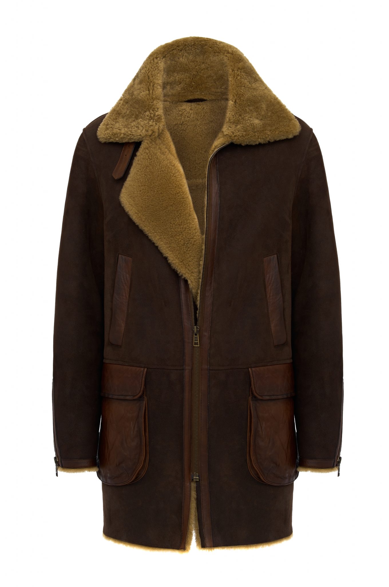 Cromford Leather's take on the RAF flying coat in rich UK sheepskin