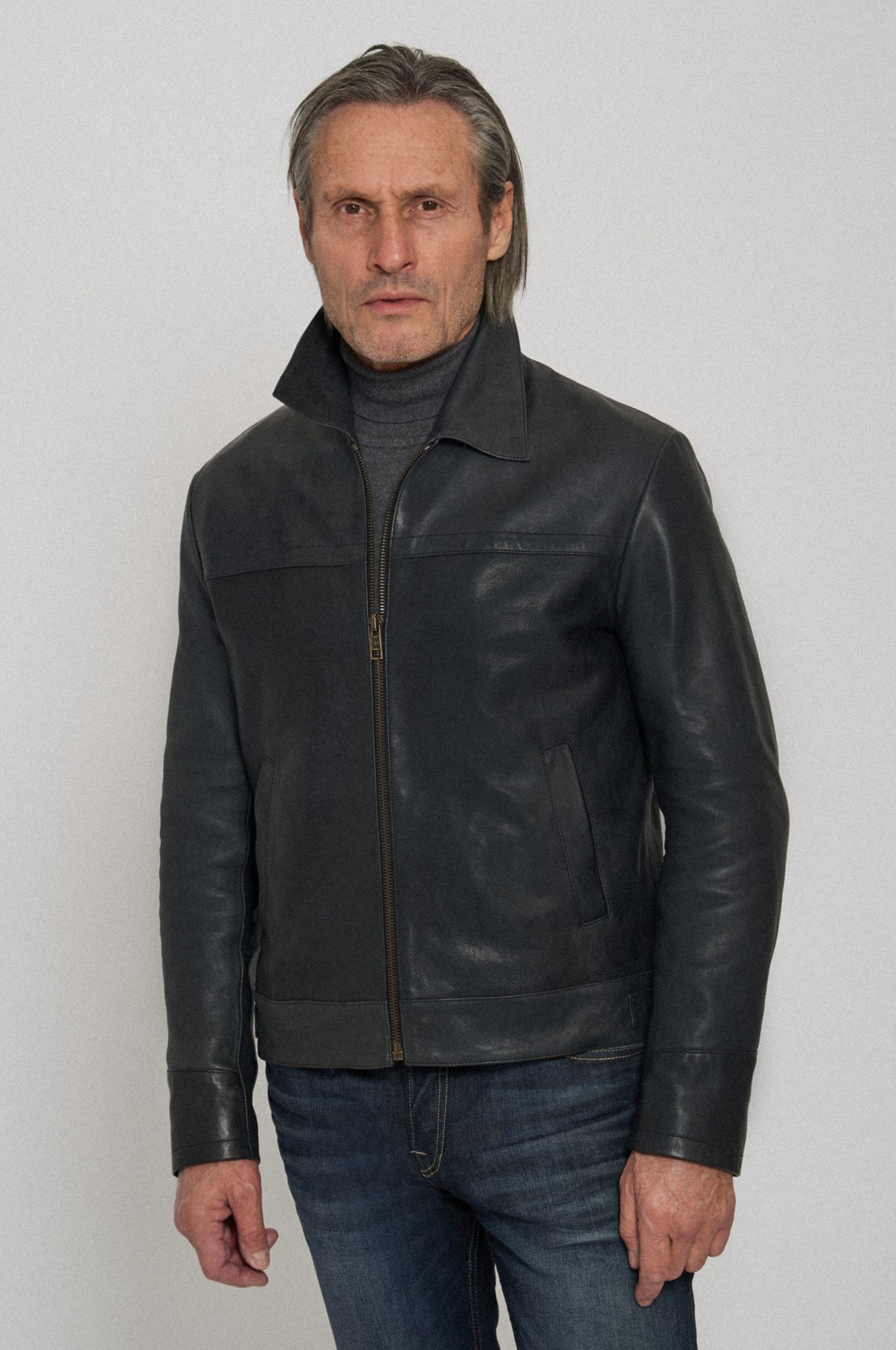 Oldman classic leather jacket by Cromford Leather