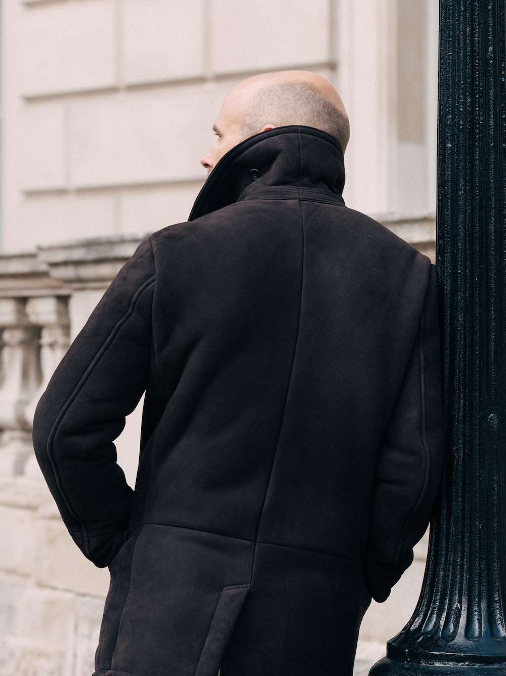 Cromford Leather and Permanent Style's collaboration luxury shearling coat